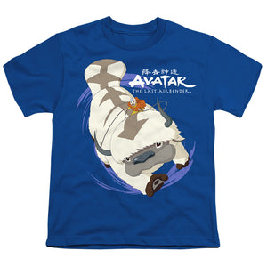 Avatar The Last Airbender Appa In Flight Kids Youth T Shirt Royal Blue