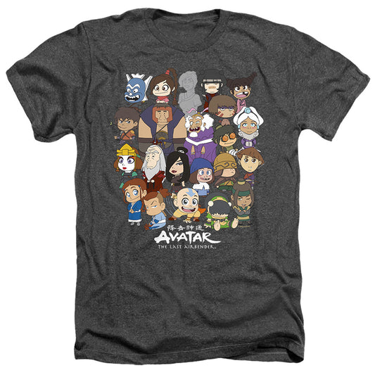 Avatar The Last Airbender Chibi Group Heather Mens T Shirt Charcoal Officially Licensed