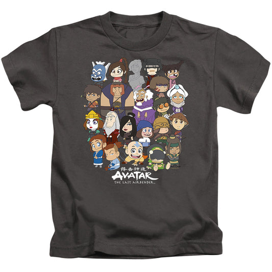 Avatar The Last Airbender Chibi Group Juvenile Kids Youth T Shirt Charcoal Officially Licensed