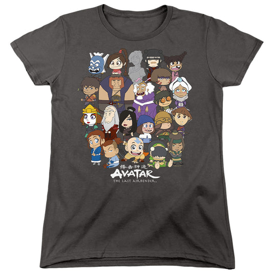 Avatar The Last Airbender Chibi Group Womens T Shirt Charcoal Officially Licensed