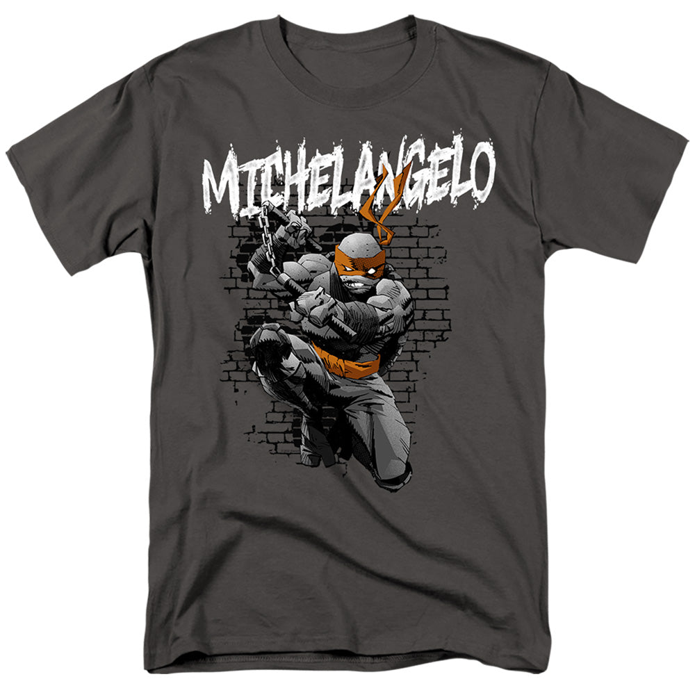 Teenage Mutant Ninja Turtles Teenage Mutant Ninja Turtles Michelangelo Mens T Shirt Charcoal