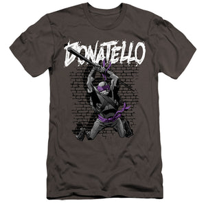 Teenage Mutant Ninja Turtles Teenage Mutant Ninja Turtles Donatello Premium Bella Canvas Slim Fit Mens T Shirt Charcoal