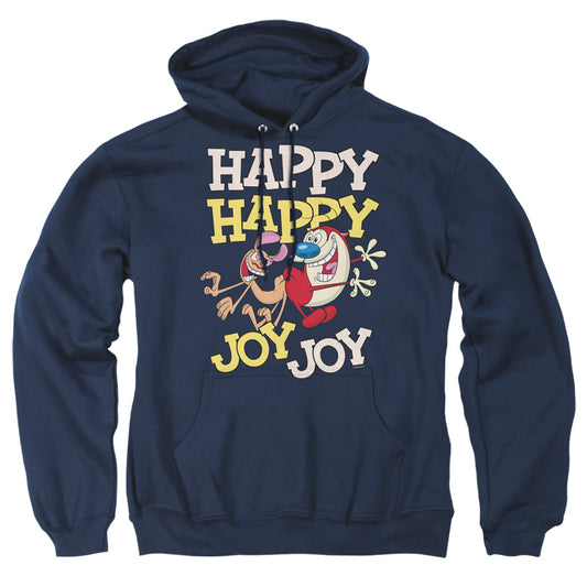 Ren And Stimpy Happy Happy Joy Joy Mens Hoodie Navy