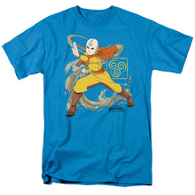 Load image into Gallery viewer, Avatar The Last Airbender Aang Wind Blast Mens T Shirt Turquoise