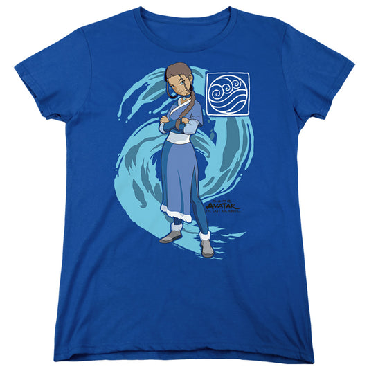 Avatar The Last Airbender Katara Water Wave Womens T Shirt Royal Blue Officially Licensed