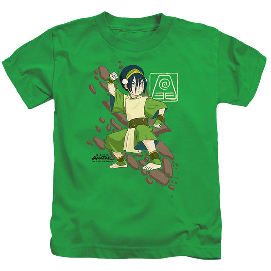 Avatar The Last Airbender Toph Rock Slide Juvenile Kids Youth T Shirt Kelly Green Officially Licensed