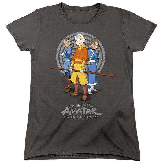 Avatar The Last Airbender Team Avatar Womens T Shirt Charcoal Officially Licensed
