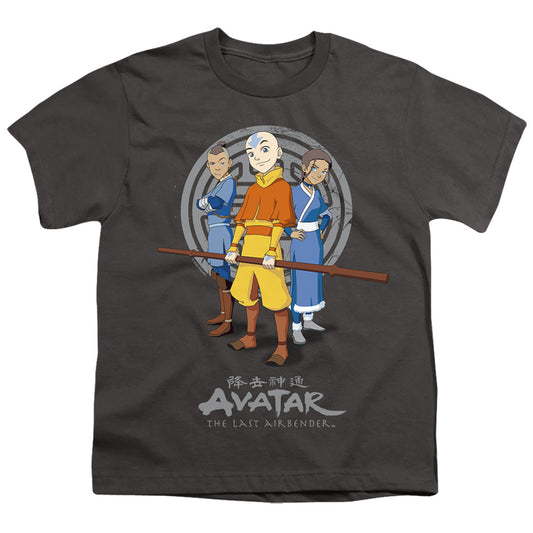Avatar The Last Airbender Team Avatar Kids Youth T Shirt Charcoal Officially Licensed