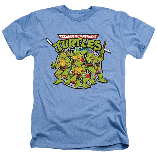 Teenage Mutant Ninja Turtles Classic Turtles Heather Mens T Shirt Light Blue