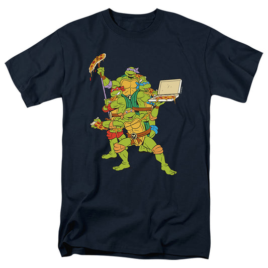 Teenage Mutant Ninja Turtles Pizza Party Mens T Shirt Navy