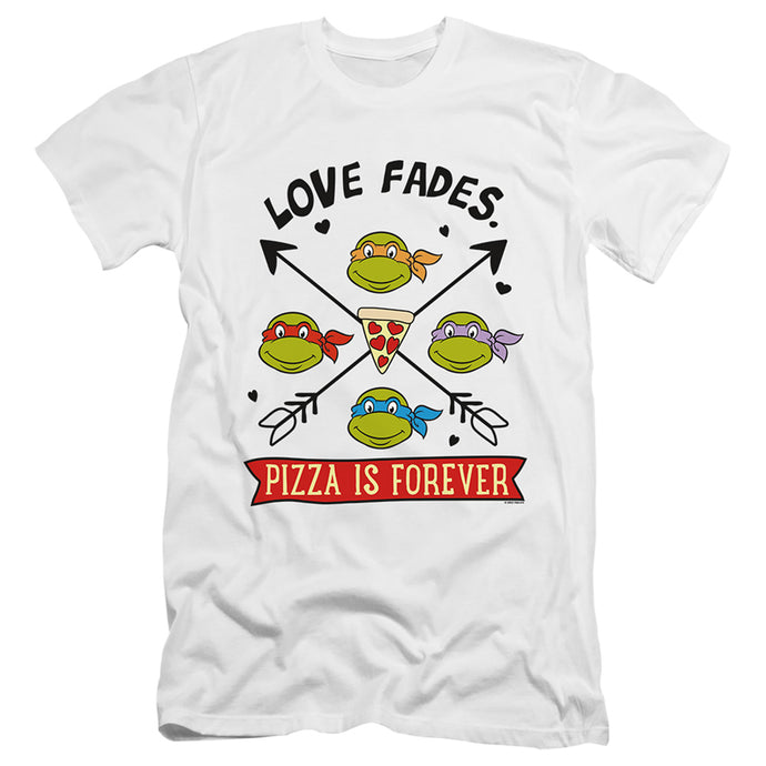 Teenage Mutant Ninja Turtles Pizza Is Forever Premium Bella Canvas Slim Fit Mens T Shirt White