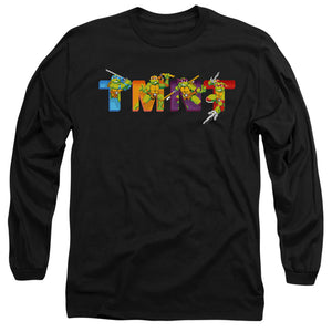 Teenage Mutant Ninja Turtles Arcade Main Screen Mens Long Sleeve Shirt Black