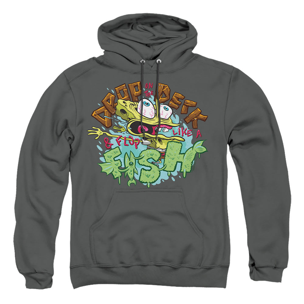 Spongebob Drop And Flop Mens Hoodie Charcoal