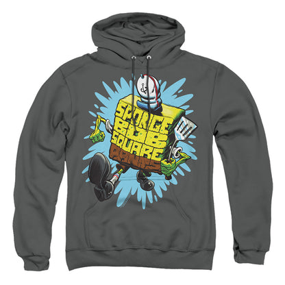 Spongebob Letter Spongebob Mens Hoodie Charcoal