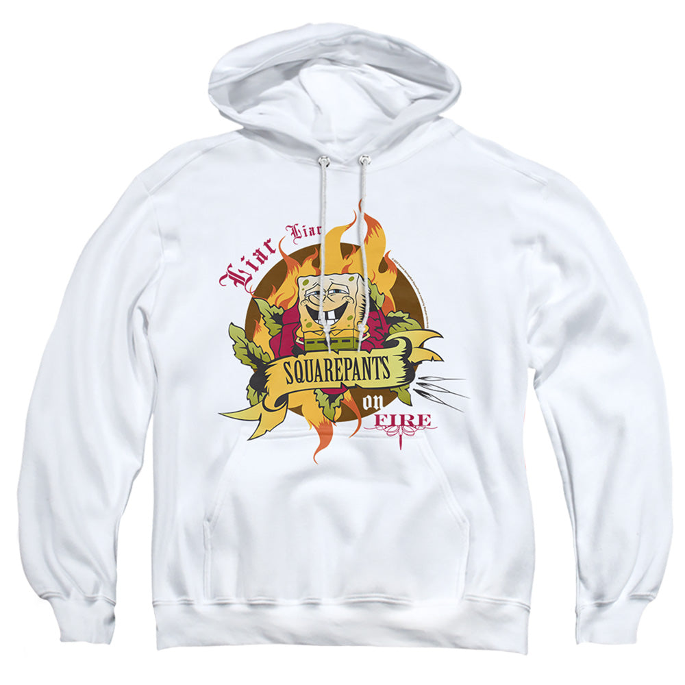 Spongebob Liar Liar Pants On Fire Mens Hoodie White