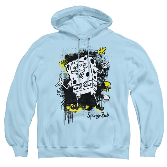 Spongebob Ink Splatter Mens Hoodie Light Blue