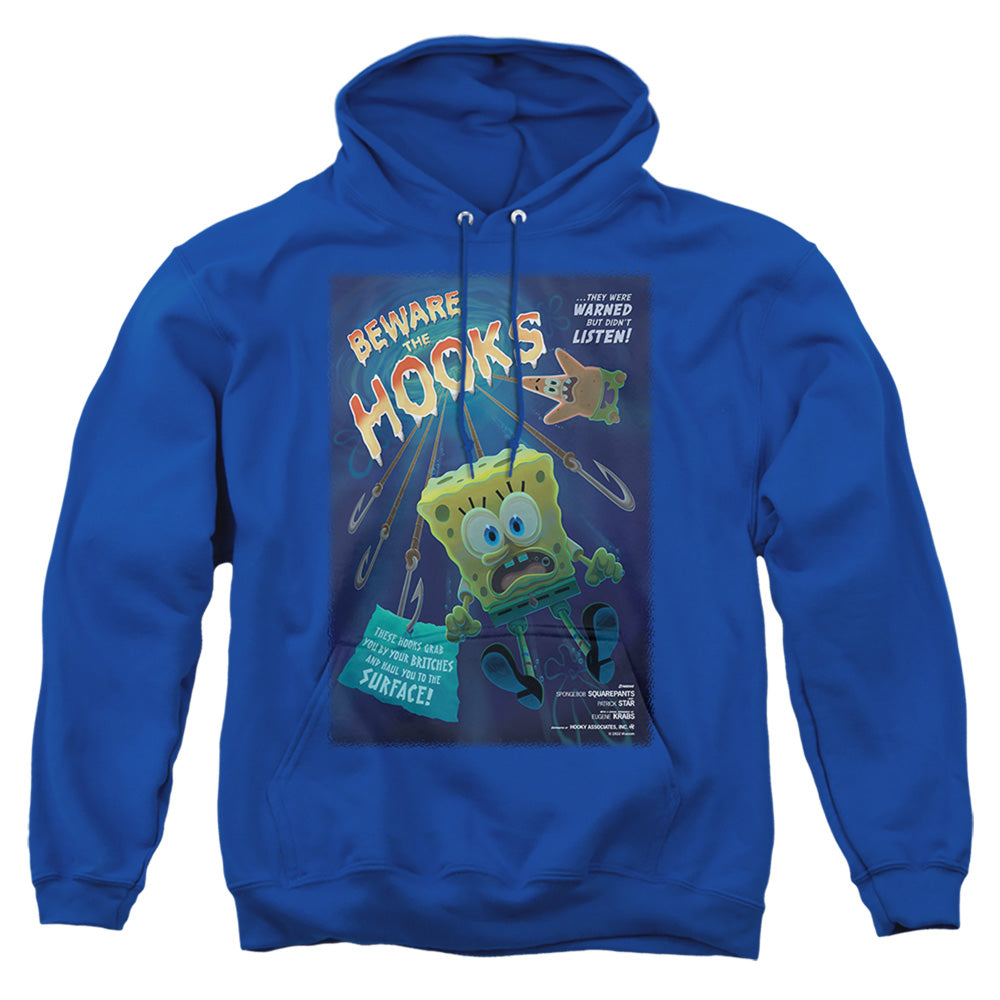 Spongebob Beware The Hooks Mens Hoodie Royal Blue