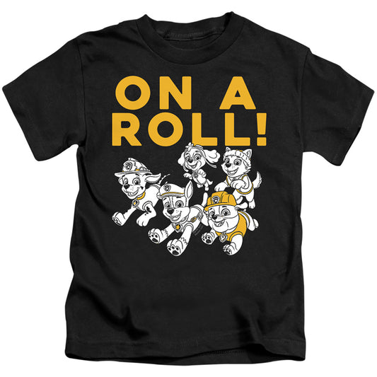 Paw Patrol On A Roll! Juvenile Kids Youth T Shirt Black Officially Licensed