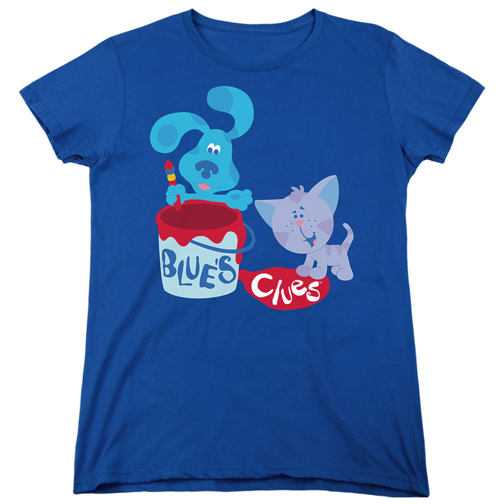 Blues Clues (Classic) Paint It! Womens T Shirt Royal Blue Officially Licensed