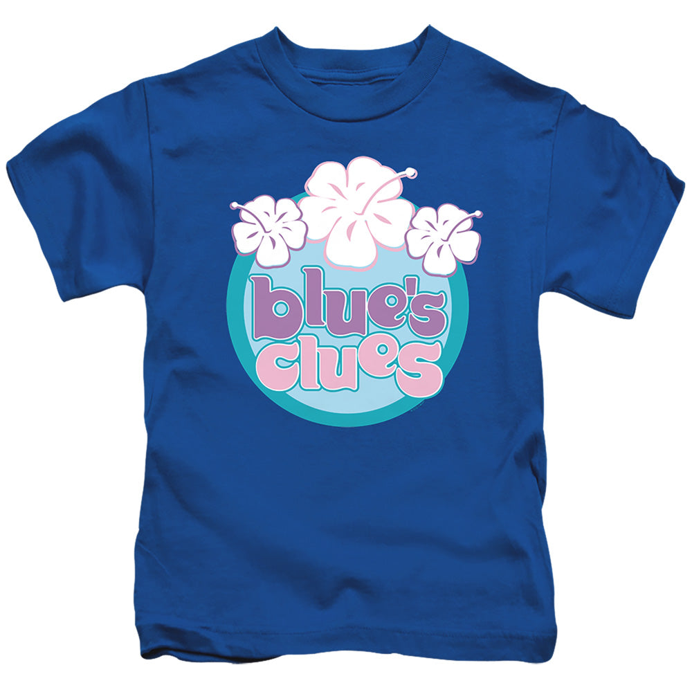 Blues Clues (Classic) Hawaiian Flowers Juvenile Kids Youth T Shirt Royal Blue Officially Licensed