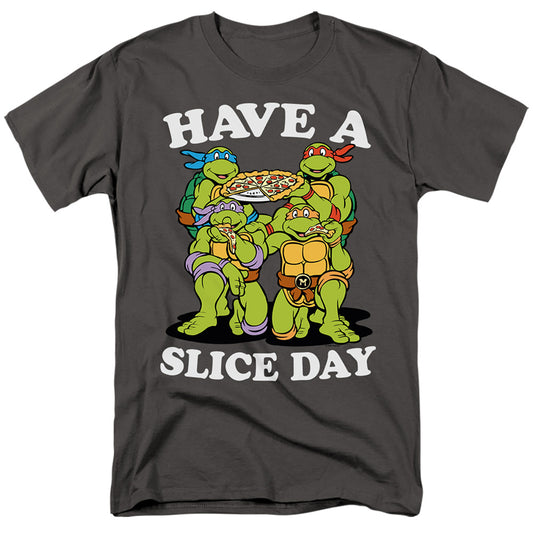 Teenage Mutant Ninja Turtles Have A Slice Day Mens T Shirt Charcoal