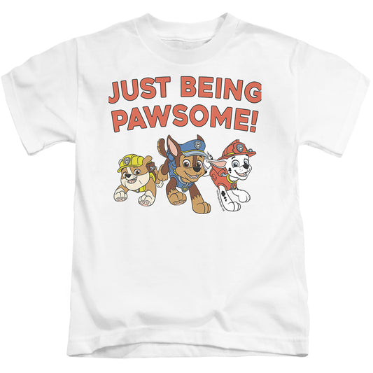 Paw Patrol Just Being Pawsome! Juvenile Kids Youth T Shirt White Officially Licensed
