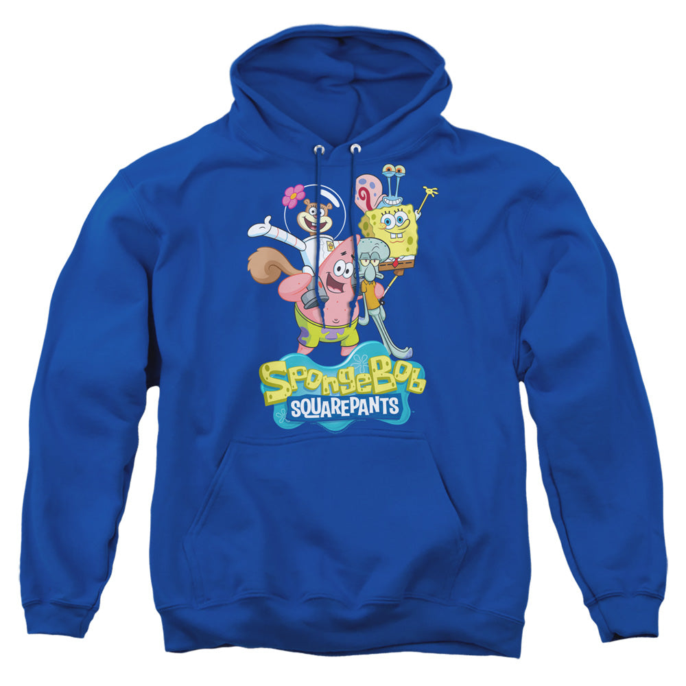 Spongebob Spongebob Group Shot Mens Hoodie Royal Blue Rock Band Merch