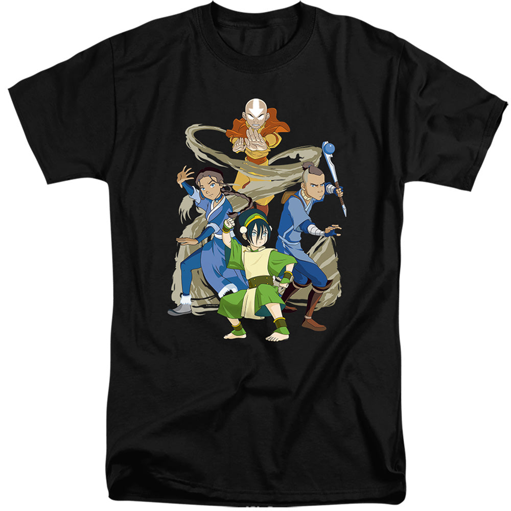 Avatar The Last Airbender Team Avatar Elements Mens Tall T Shirt Black Officially Licensed
