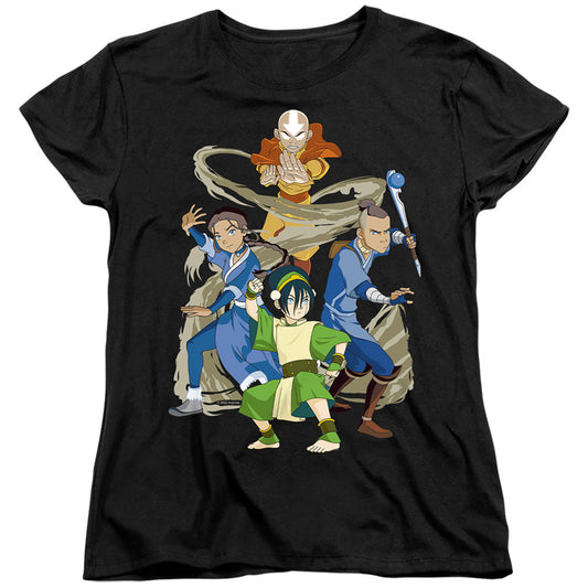 Avatar The Last Airbender Team Avatar Elements Womens T Shirt Black Officially Licensed