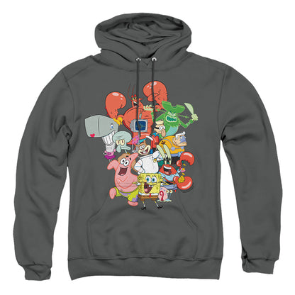 Spongebob The Whole Gang Mens Hoodie Charcoal