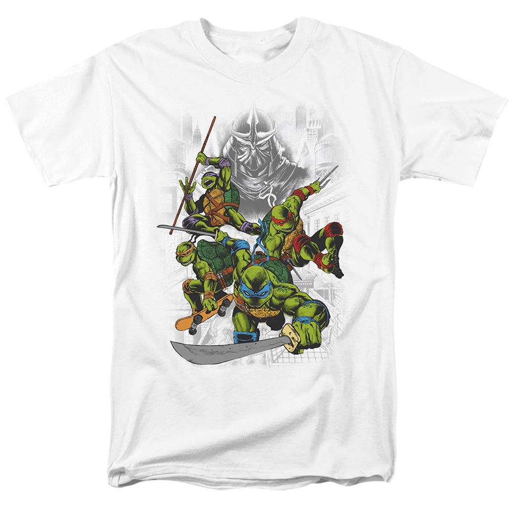 Teenage Mutant Ninja Turtles Shredder And Turtles Comic Mens T Shirt White