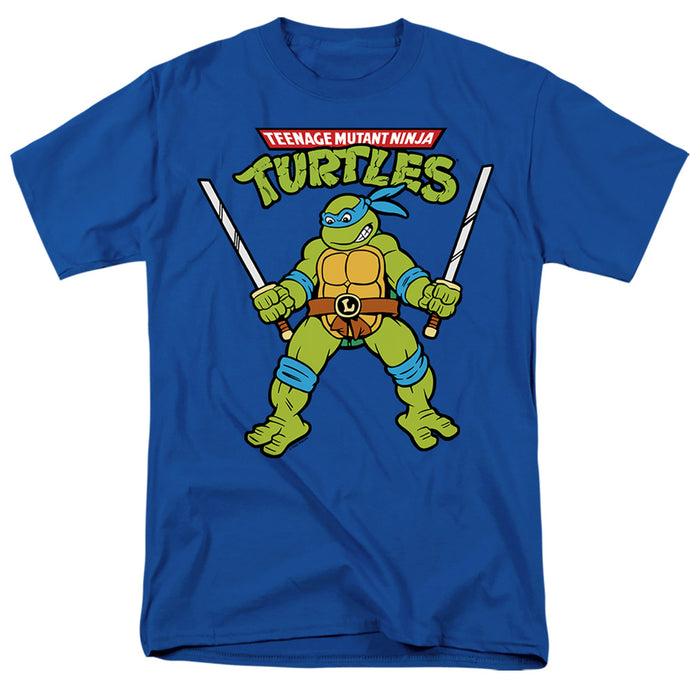 Teenage Mutant Ninja Turtles Retro Leo Mens T Shirt Royal Blue