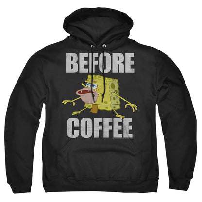 Spongebob Before Coffee Meme Mens Hoodie Black