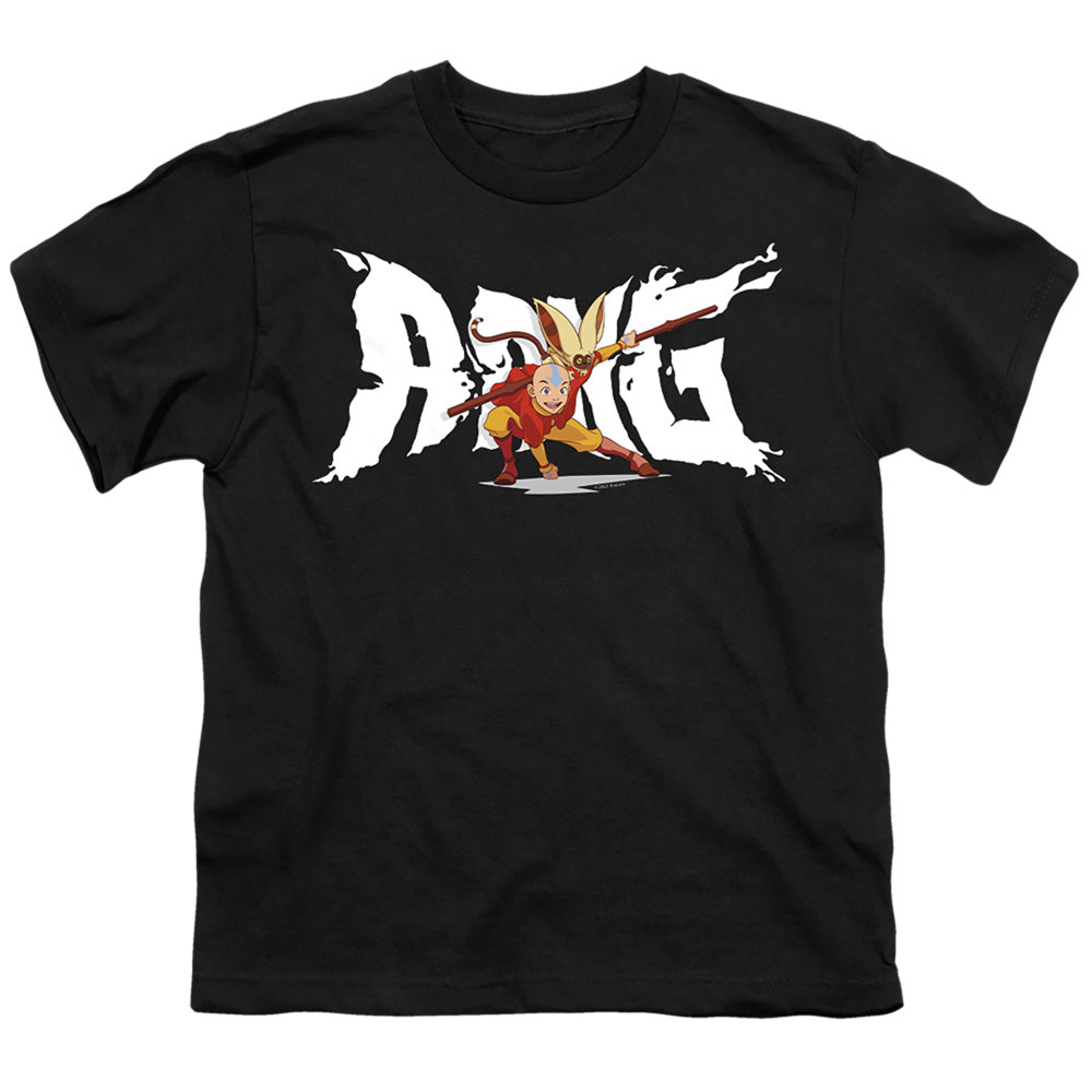 Avatar The Last Airbender Aang And Momo Kids Youth T Shirt Black