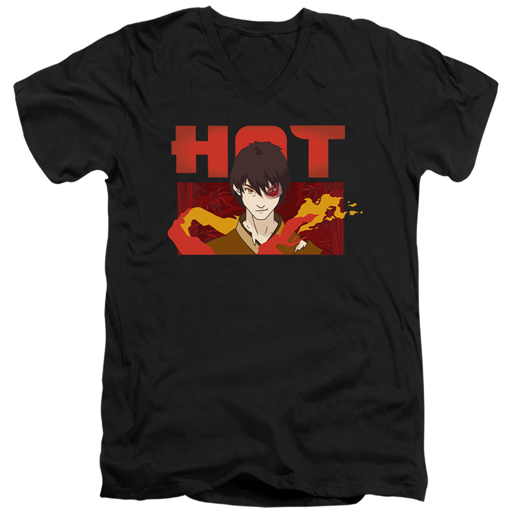 Avatar The Last Airbender Hot Zuko Mens Slim Fit V-Neck T Shirt Black Officially Licensed