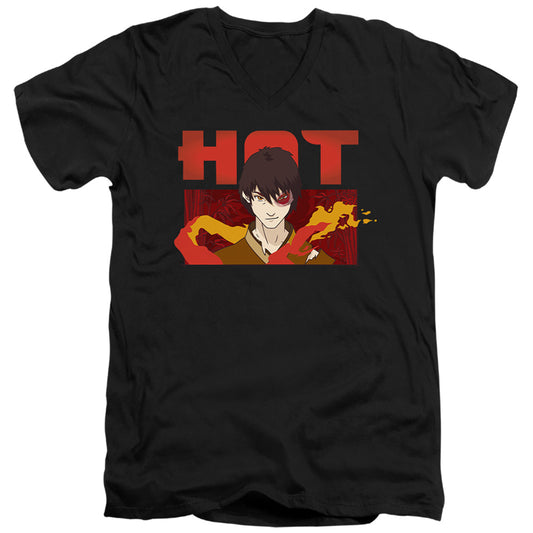 Avatar The Last Airbender Hot Zuko Mens Slim Fit V-Neck T Shirt Black Officially Licensed