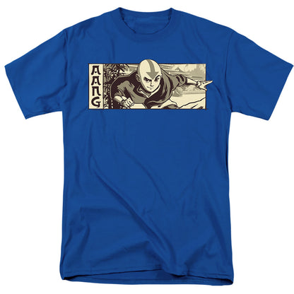Avatar The Last Airbender Illustrated Aang Mens T Shirt Royal Blue
