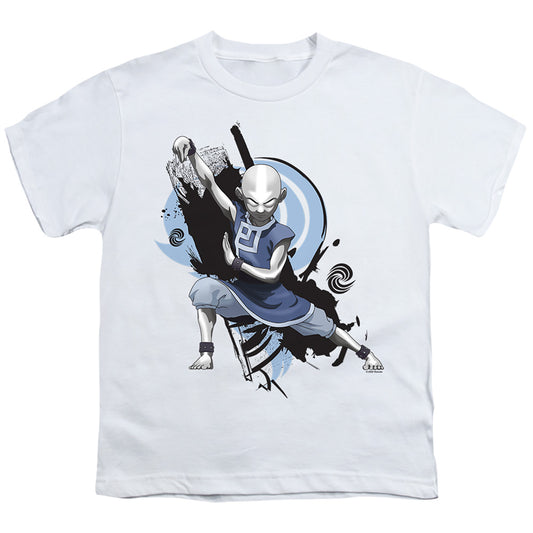 Avatar The Last Airbender Energybending Aang Kids Youth T Shirt White Officially Licensed