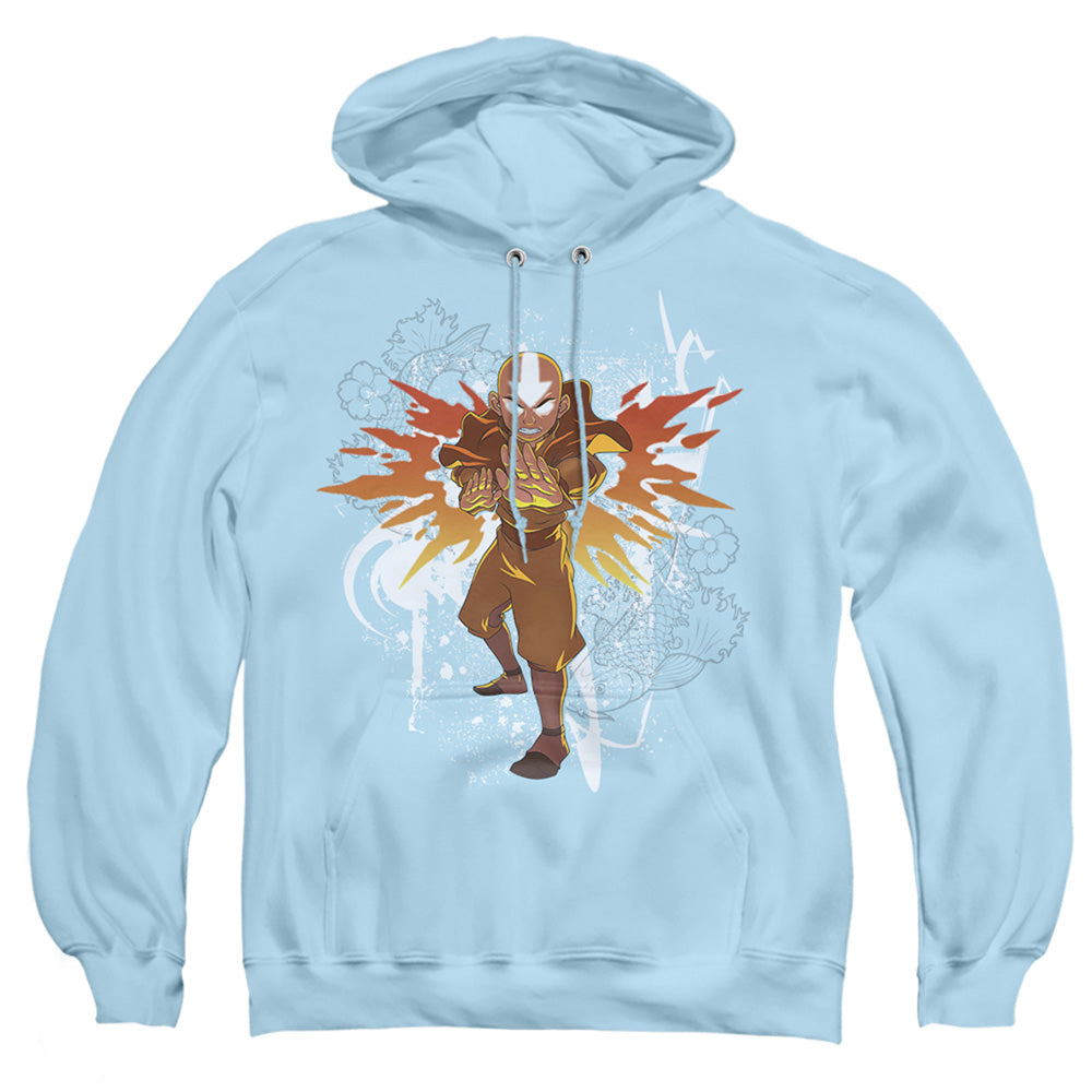 Avatar The Last Airbender Flower And Fish Aang Mens Hoodie Light Blue