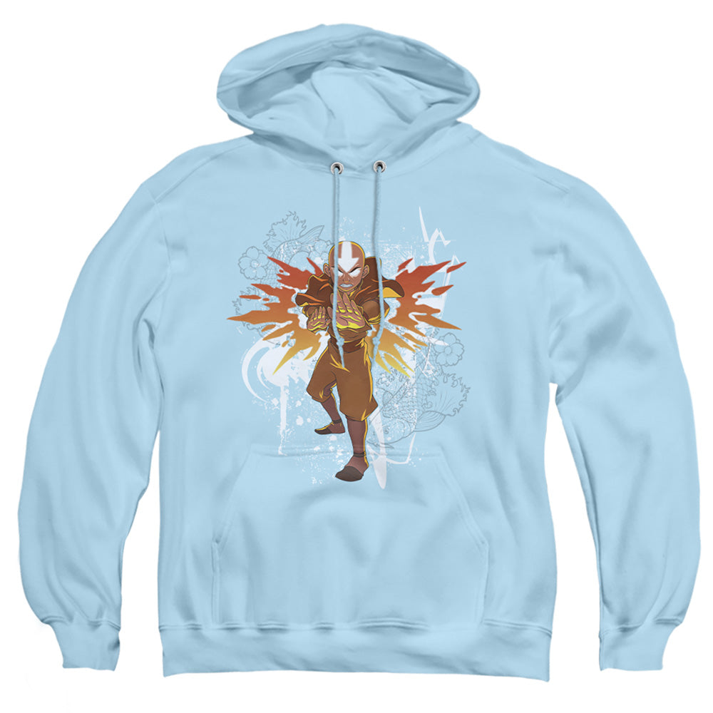 Avatar The Last Airbender Flower And Fish Aang Mens Hoodie Light Blue