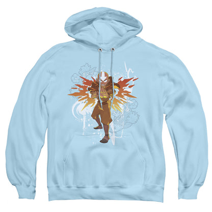 Avatar The Last Airbender Flower And Fish Aang Mens Hoodie Light Blue