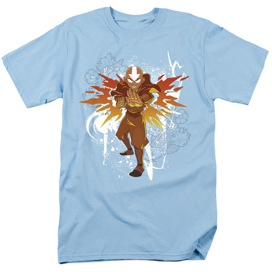 Avatar The Last Airbender Flower And Fish Aang Mens T Shirt Light Blue