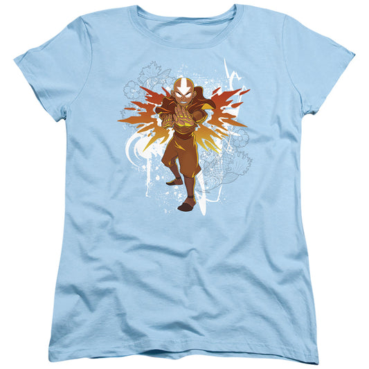 Avatar The Last Airbender Flower And Fish Aang Womens T Shirt Light Blue Officially Licensed