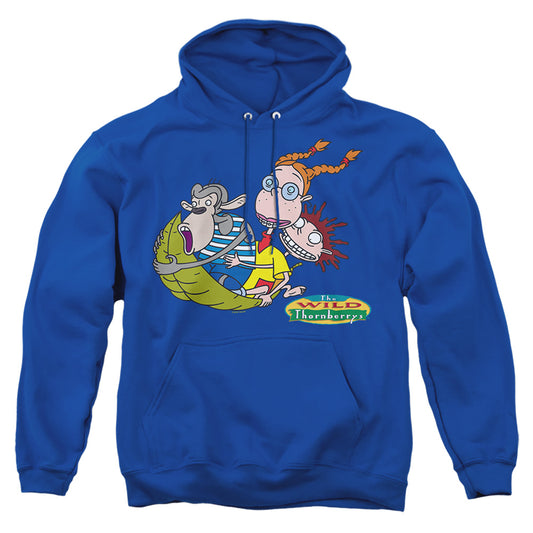 Wild Thornberrys Eliza, Darwin, Donny On Leaf Mens Hoodie Royal Blue