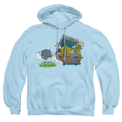 Wild Thornberrys Runaway Rhino Mens Hoodie Light Blue