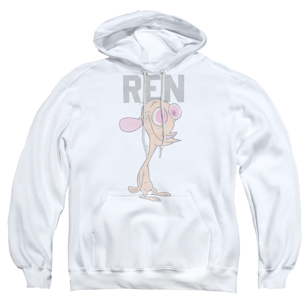 Ren And Stimpy Collegiate Ren Mens Hoodie White