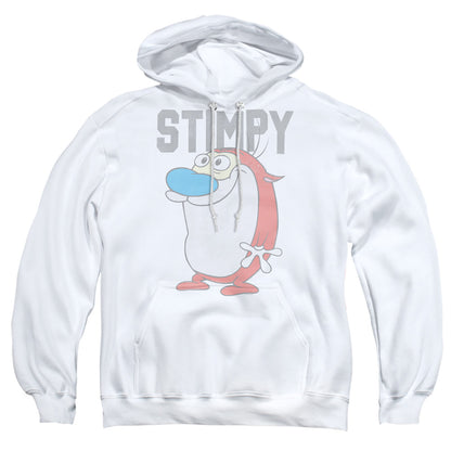 Ren And Stimpy Collegiate Stimpy Mens Hoodie White