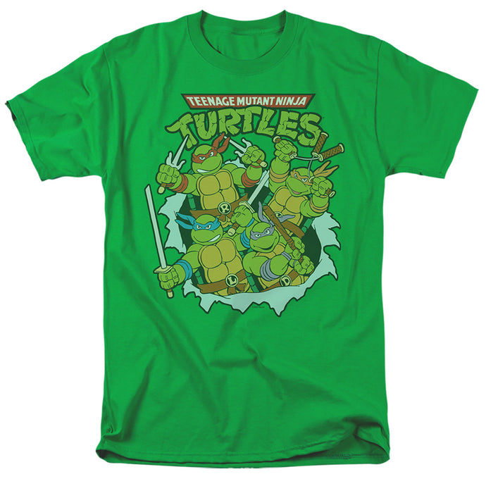 Teenage Mutant Ninja Turtles Retro Group Mens T Shirt Kelly Green