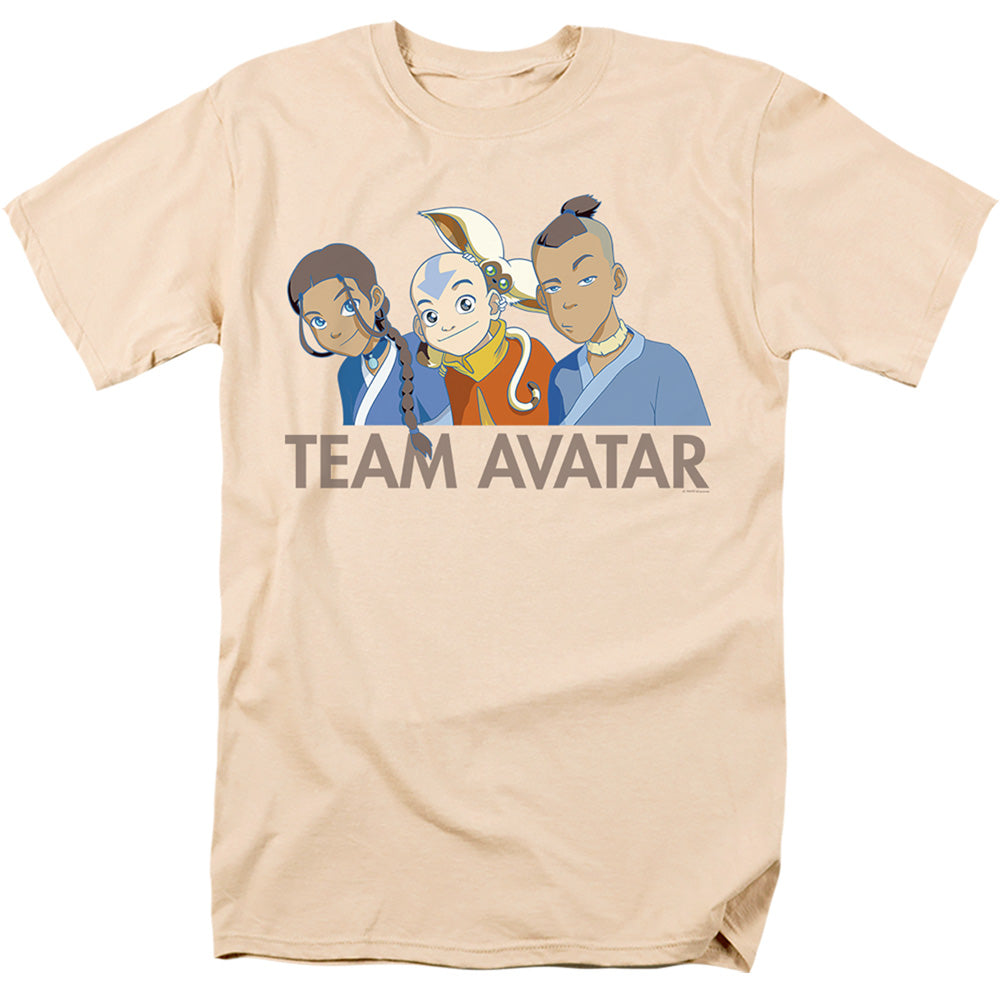 Avatar The Last Airbender Team Avatar Lineup Mens T Shirt Cream