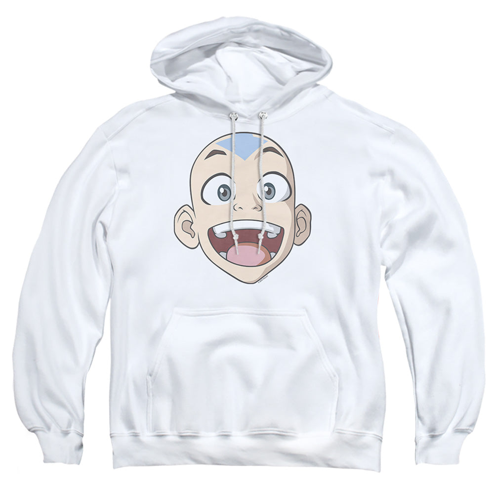 Avatar The Last Airbender Big Aang Face Mens Hoodie White